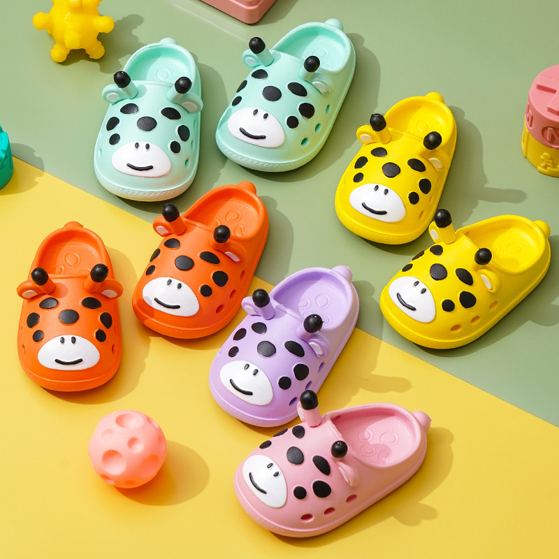 Indoor Outdoor Baby Toe Protection Giraffe Garden Shoes